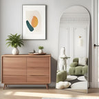 Full Length Mirror 56"x16" Arch Floor Mirror with Stand Arched Mirrors Full Body Mirror Silver Standing Hanging or Leaning Against Wall for Bedroom Entry