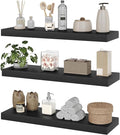 RALGEND Floating Shelves for Wall, 1.5" Thick Wall Shelf Set of 3 with Invisible Brackets, 23.6L x 7.9W Hanging Book Shelves Farmhouse Home Decor for Bathroom, Living Room, Bedroom, Black 6301BJP3BK