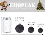 Emopeak 24Pcs Christmas Balls Ornaments for Xmas Christmas Tree - 4 Style Shatterproof Christmas Tree Decorations Hanging Ball for Holiday Wedding Party Decoration (Black, 1.3"/3.2CM)