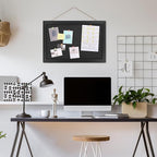 AKTOP Black Cork Board with Linen 16.7" X 11", Small Framed Bulletin Board for Wall, Hanging Pin Board Picture Board for Home Office Decor, Cute Vision Board with 8 Pushpins