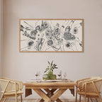 BINCUE Large Framed Wall Art Food and Drink Canvas Wall Decor Pizza Cheers Sketch Painting Retro Canvas Wall Art for Kitchen Dining Room Restaurant Used for Gatherings Decor