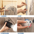 Hanging Vacuum Storage Bags, 4 Pack Hanging Storage Bags for Clothes With Electric Pump, Vacuum Sealed for Suits, Dress, Jackets (2 Long, 2 Short)