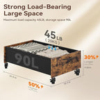 Under Bed Storage with Wheels, Under Bed Storage Drawers on Wheels, Metal Frame Under Bed Shoe Storage, Space-Saving for Bedroom Closet Organization