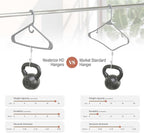 NEATERIZE Thick Heavy Duty Hangers - Grey Plastic Clothes Hangers 38 Pack - Great for Coat Hanger, Jackets Jeans & Suit Hanger for Closet - New Apartment Essentials Percheros Ganchos para Colgar Ropa