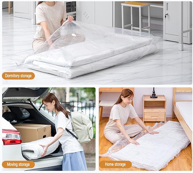 Mattress Vacuum Bag, 86x39in Space Saver Vacuum Storage Bags, Oversized Vacuum Bags, Reusable Space Saver Bags, Twin Mattress Vacuum Bag King for Memory Foam Mattress Moving Storage, 86.7x39.4in