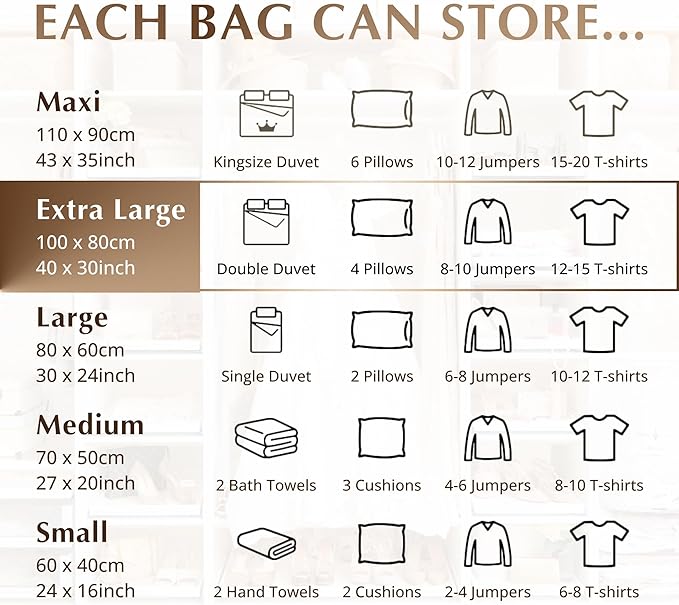 GENIE SPACE Premium Extra Large (XL) Vacuum Storage Bags – 40x30 in, Airtight, Reusable and Odor-Proof Space Saver Bags for Clothes, Bedding and Wardrobes, 2-Pack