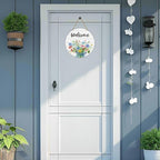 Spring Decorations for Home Spring Door Decor Mason Jar Flowers Wall Decor Wooden Wreaths for Front Door Hanger Welcome Sign for Porch Wall Indoor Home Decor (Flower)