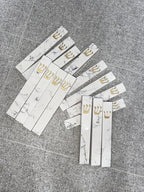 A&S Mezuzot Quartz Mezuzah Case with Engraved Shin Design Easy Peel and Stick Judaica Door Mezuza (White/Grey + GOLD, 8 Inches)