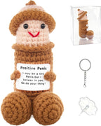 Positive Crochet Animals Gag Doll Emotional Support Plushies Weird Stuffed Funny Things Gag Gifts for Men Women Friends Birthday Weird Things Stuff Office Decor