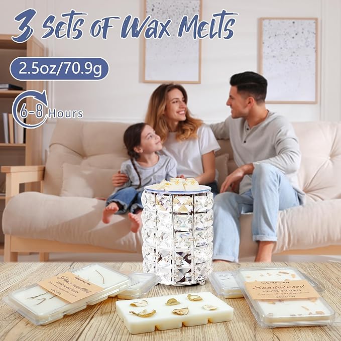 SCENTORINI Wax Melts, Premium Wax with Essential Oil, Summer Scents, Scented Wax Melts, Natural Dried Flower, Pine Needles, Sandalwood, Mediterranean Fig, 2.5 oz X 3 Pack