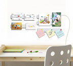 5 Pack Felt Pin Board Bar Strips Bulletin Board for Bedrooms Offices Home Wall Decoration, Notice Board Self Adhesive Cork Board with 35 Push Pins for Paste Notes, Photos, Schedules (White)