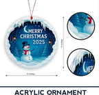Merry Christmas Ornaments, Snowman Charm, Holiday Joy, Ornaments Decorations, Lovely Snowman Ornament Hanging Decor for Tree, Car, Home, White Elephant Gifts, Christmas Decorations