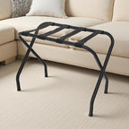 Luggage Rack Set of 2, Suitcase Stand, Luggage Racks for Guest Room, Hotel, Bedroom, Camping, Travel Suitcase Holder, Black Metal Frame, 27.5 x 14.2 x 20.7 Inches
