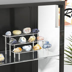 3 Tier Acrylic Display Risers, Large Perfume Organizer Stand, Clear Cupcake Stand Holder, Display Shelves for Figurines, Dessert Shelf for Party, Risers Display Stand for Decoration (2 Pack)