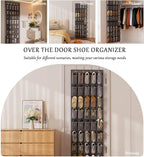 homyfort Over the Door Shoe Organizer, 40 Large Breathable Mesh Pocket,Space Saving Hanging Shoe Rack,Shoe Storage Holder for Entryway Bedroom Closet