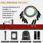 VEICK Resistance Bands, Exercise Bands, Workout Bands, Resistance Bands for Working Out with Handles for Men and Women, Exercising Bands for Fitness Weights Work Out at Home