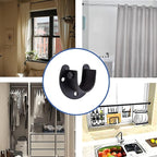 Stainless Steel Closet Rod Brackets, 1 Inch Diameter Support 2 Pcs, Heavy Duty Curtain Rod Holder, Black End Support With Screws