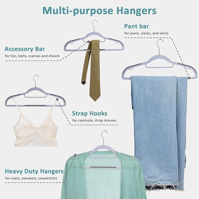 Pack of 30 Coat Hangers, Space-Saving Plastic Clothes Hangers, Non-Slip, 0.2 Inches Slim, 360° Swivel Silver Hook for Shirts, Pants, Suit & Wet/Dry Garments, Light and Dark Gray