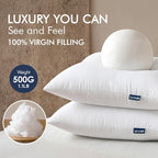 MIULEE Throw Pillows Inserts, Pack of 6 18x18 Inch 100% Virgin Fiber Filling Bed Couch Pillows