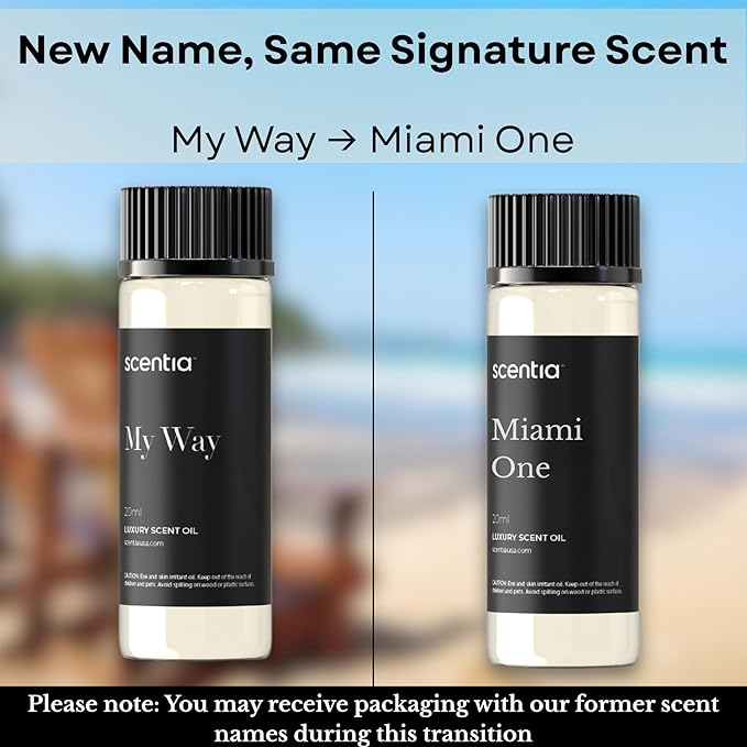 Scentia Miami One Hotel Diffuser Oil Inspired by The 1 Hotel Miami Beach - 20 ml 0.67 fl oz - Essential Oil Blend for Aromatherapy, Water Less Diffusers Humidifiers