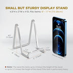 DIDUDIDU Plate Holder Easel Display Stand - 4.5 inch Silver Metal Stand for Decorative Plates, Photos, Picture Frames, Tabletop Art - 1 Piece
