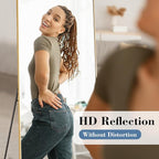 DUMOS 68"x26" Full Length Mirror, Full Body Mirror with Aluminum Alloy Thin Frame, Standing Mirrors with Leaning or Hanging, Suitable for Bedroom, Livingroom, Cloakroom, Gold