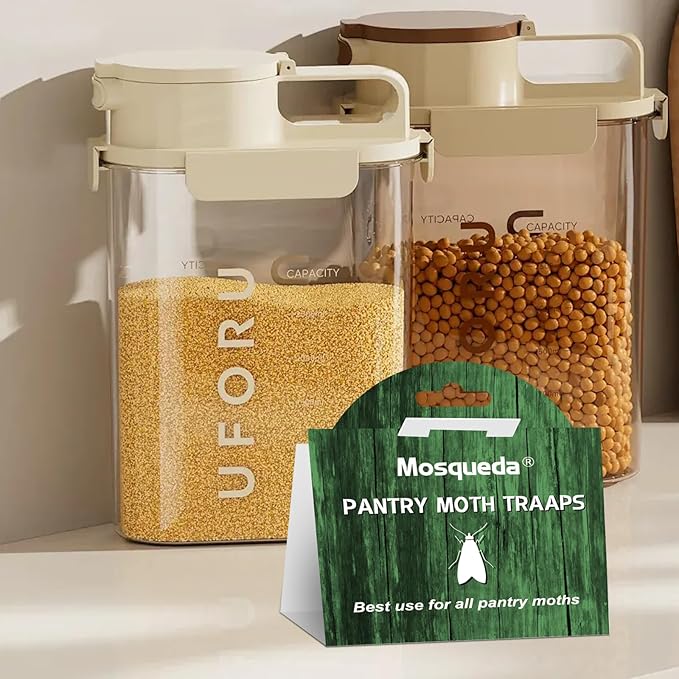 Pantry Moth Traps for Kitchen & Food Storage – 10 Pack Pheromone Sticky Traps for Pantry Moths, Non-Toxic Odorless Moth Catcher for Cabinets, Pantry & Closets