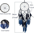 Blue and Black Dream Catcher Large Dream Catchers Wall Decor Handmade Feather Dreamcatcher Wall Hanging Ornament for Bedroom Living Room Home Decor