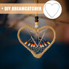 Sewroro 10pcs Heart Shaped Dreamcatcher Rings, Metal Dreamcatcher Hoops for DIY Crafts, Handmade Dress Accessories for Women and Girls, 4. 72 Inch Silver Wire Frames