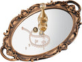 XPXKJ Vintage Gold Mirror Tray Vanity Tray for Dresser Perfume Storage Decorative Mirrored Glass Tray Coquette Room Decor, Bedroom, Bathroom Oval Antique Serving Makeup Organizer