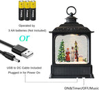 Wondise Christmas Musical Snow Globe Lantern with 6 Hour Timer, 11.2 Inch USB Plug-in & Battery Operated Spinning Water Glitters Lighted Singing Snow Globe Lantern Christmas (Carolers)