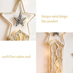 Tarklanda Moon Star Dream Catcher Decor, 2pcs Boho Home Moon Star Dreamcatcher, Macrame Wall Hanging Boho Home Decor for Kids Baby Bedroom Birthday Gift for Mother Women Girls Friends Craft
