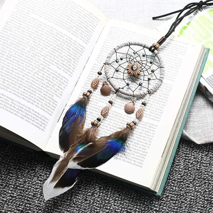 AKOAK 1 Pack Dream Catcher Rearview Mirror Car Charm Accessories, Boho Style Handmade Car Charm Pendant Decorative Pendant - Girl Woman Bedroom Living Room Home Decoration