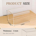 Sezanrpt Acrylic Shelf Riser 8x5.5x5 pack of 2, Countertop Acrylic Display Storage Organizer for Funko Pop Figure, Cosmetics, Bags, Shoes, Toys, Collectibles, 8x5.5x5 Inch