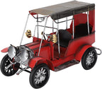 Antique Car Model, Vintage Retro Metal Car Toy, Iron Craft Desktop Ornament with Warm Finish, Decorative Collectible for Home Office Bar Display