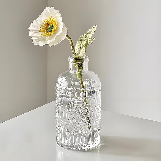 2Pcs Propagation Vases for Plants, Bud Vases, Small Glass Vase for Flowers, Home and Table Decor, Shelf, Desk, and Office