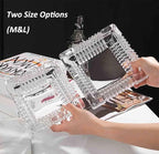 Handmade Glass Ashtray, Ashtray Ash Holder for Indoor or Outdoor Patio Desktop Office Smokers, Ash Tray for Tabletop Home Office Decor (Crystal, M)
