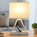 Briever Touch Control Table Lamp, 3-Way Dimmable Desk Lamp with USB C & USB A and AC Outlet, Bedside Lamp with Phone Stands for Bedroom, Living Room, Office, LED Bulb Included, White