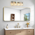 Gold Bathroom Mirror,24x48 inch Wall Mirror for Bathroom Wall Mounted,Round Rectangle Mirror for Bathroom Over Sink,Modern Frame for Home Decor Living Room,Bedroom Entryway,Horizontal/Vertical
