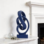 WUBIANJIE Modern Abstract Knot Sculpture, Artistic Mobius Inspired Resin Decor, Elegant Home and Office Decor, (Blue)