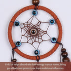 Pretty Jolly Small Evil Eye Dream Catchers Wall Decor Wood Beads Handmade Coffee Feathers Mini Dreamcatchers Home Decoration Ornament for Car Bedroom Birthday Party