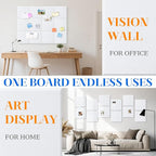 DOLLAR BOSS Large Cork Board for Wall 48" x 36" x 0.5" Bulletin Board 12 Packs Corkboard Tiles Self Adhesive Felt Wall Tiles for Office Home School, White