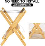 Luggage Racks Suitcase Stand Foldable With Storage Shelf For Guest Room Hotel Essentials Solid Bamboo Heavy-Duty Item Holder Natural