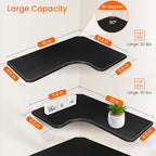 Homode Corner Shelves Wall Mounted, Set of 3 Floating Corner Shelves with Cord Hole, 3 Tier Wooden Hanging Display Shelf for Bathroom Kitchen Living Room, Black
