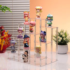 Clear Acrylic Display Risers Stand Shelf, Acrylic Stands Display for Action Figures Collectibles Perfume Organizer Stand,Pop Figures Stand Risers for Decorating & Organizing (9 Tier)