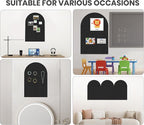Large Arched Felt Bulletin Board 35" x 24",Cork Board Alternative - 6 Customized Felt Wall Tiles with Push Pins, Cork Boards for Walls Pin Board for Office & Home Panels - Black