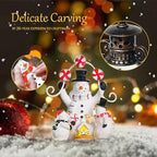 Christmas Snow Globes Lantern, 8 Songs, 6H Timer, Battery & USB Powered, Brown Plastic Classic Snow Globe