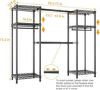 Ulif E7 Garment Rack, Heavy Duty Clothes Storage System with Extendable Hangers Rods, Metal Clothe Rack with 6 Wire Shelves, (52.3"-72") W x 14.5" D x 71.2" H, Load 838 LBS