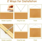 Lyellfe 4 Pack Cork Bulletin Boards, 15.7 x 12 Inch Thick Cork Tiles with Frame Push Pin Hanging Rope, Double Side Rectangle Message Notice Board for Office School Home Decor