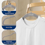 SereneLife 150 Pack Velvet Hangers - Non-Slip with 360° Swivel Hook - Ultra-Thin, Lightweight, Space-Saving, Felt Hangers for Shirts, Sweaters, Hoodies, Kids Clothes & Dresses